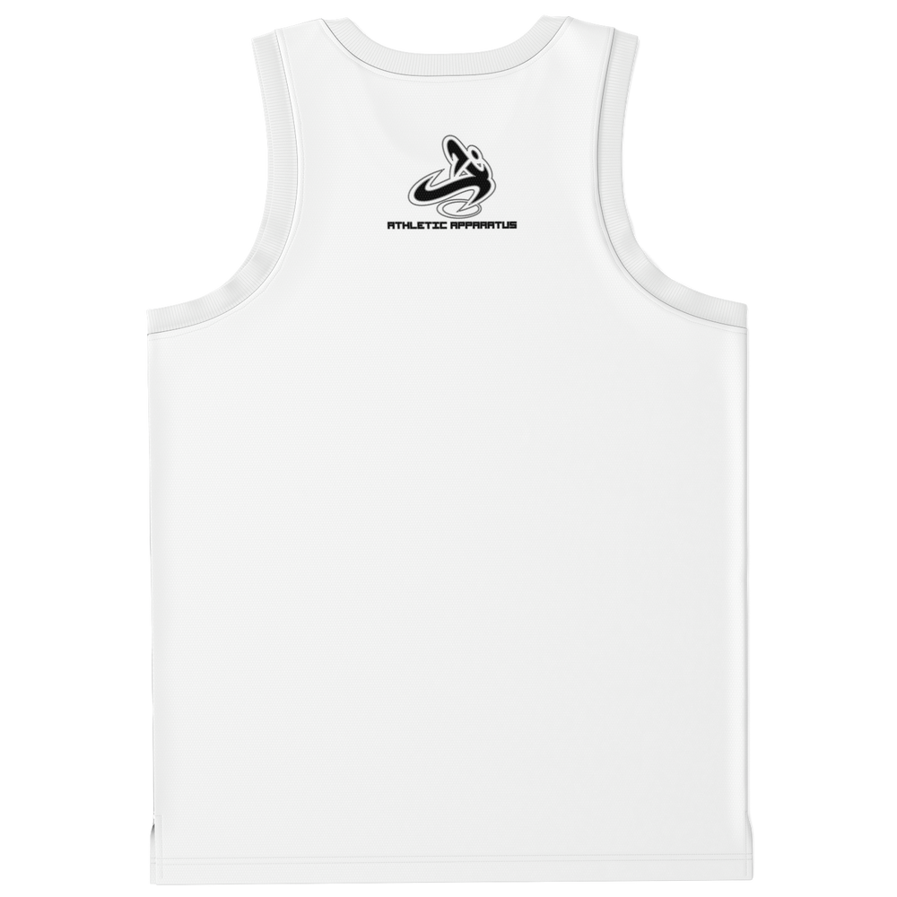 ATHLETIC APPARATUS BL WHITE V1 BASKETBALL JERSEY RIB - Athletic Apparatus