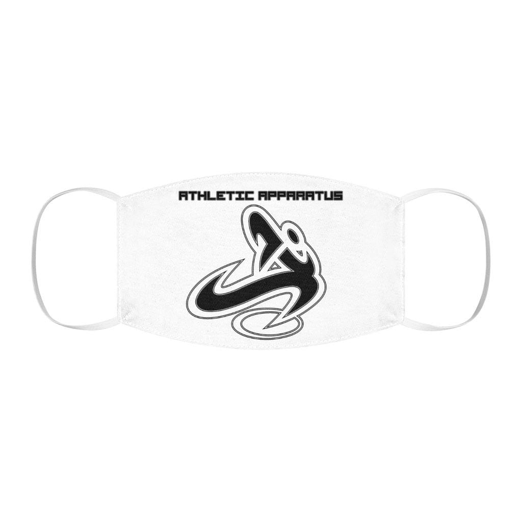 Athletic Apparatus White Black logo Snug-Fit Polyester Face Mask - Athletic Apparatus