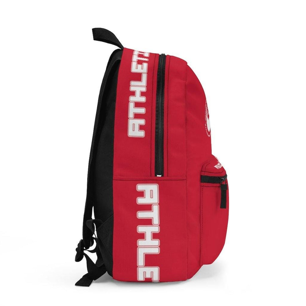 
                      
                        Athletic Apparatus Red Backpack with white name label on top (Made in USA) - Athletic Apparatus
                      
                    