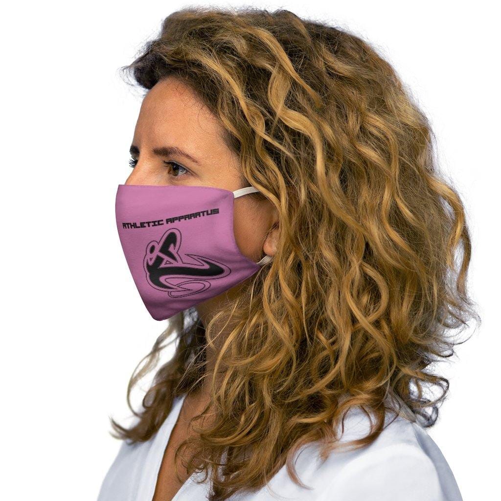 Athletic Apparatus Pink 1 Black logo Snug-Fit Polyester Face Mask 1 - Athletic Apparatus