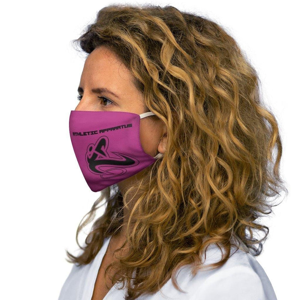 Athletic Apparatus Pink Black logo Snug-Fit Polyester Face Mask 1 - Athletic Apparatus