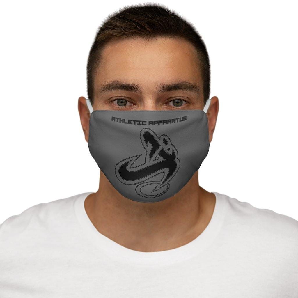 Athletic Apparatus Grey Black logo Snug-Fit Polyester Face Mask - Athletic Apparatus