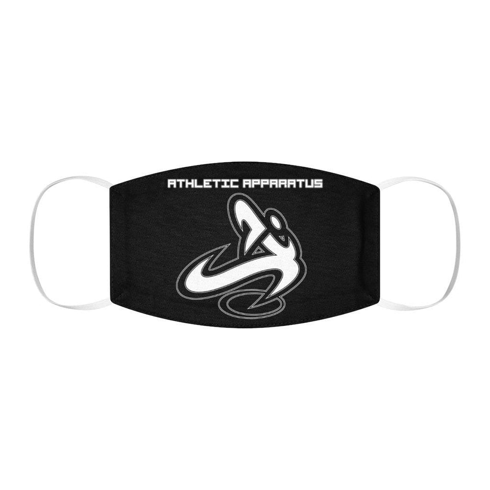 Athletic Apparatus Black White logo Snug-Fit Polyester Face Mask - Athletic Apparatus