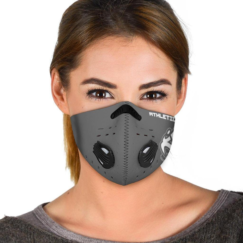 Athletic Apparatus Grey White logo S1 Face Mask - Athletic Apparatus