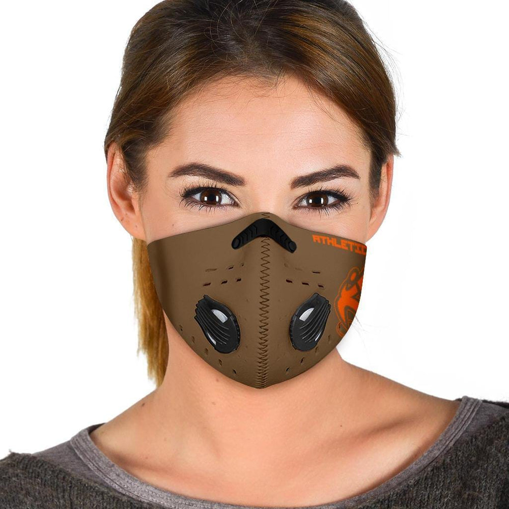 Athletic Apparatus Brown Orange logo S4 Face Mask - Athletic Apparatus