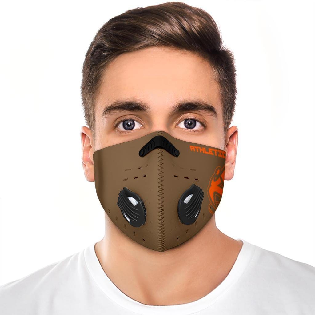 
                  
                    Athletic Apparatus Brown Orange logo S4 Face Mask - Athletic Apparatus
                  
                