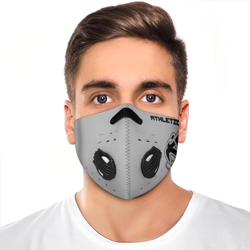 
                      
                        Athletic Apparatus Grey 2 Black logo S2 Face Mask - Athletic Apparatus
                      
                    