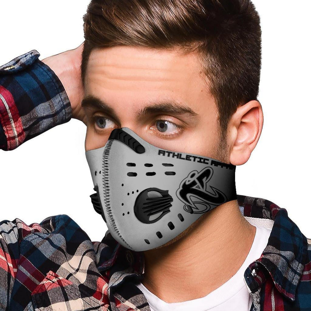 
                      
                        Athletic Apparatus Grey 2 Black logo S2 Face Mask - Athletic Apparatus
                      
                    