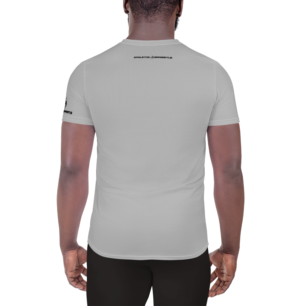 
                  
                    Athletic Apparatus Grey 2 Black logo White Stitch Men's Athletic T-shirt - Athletic Apparatus
                  
                