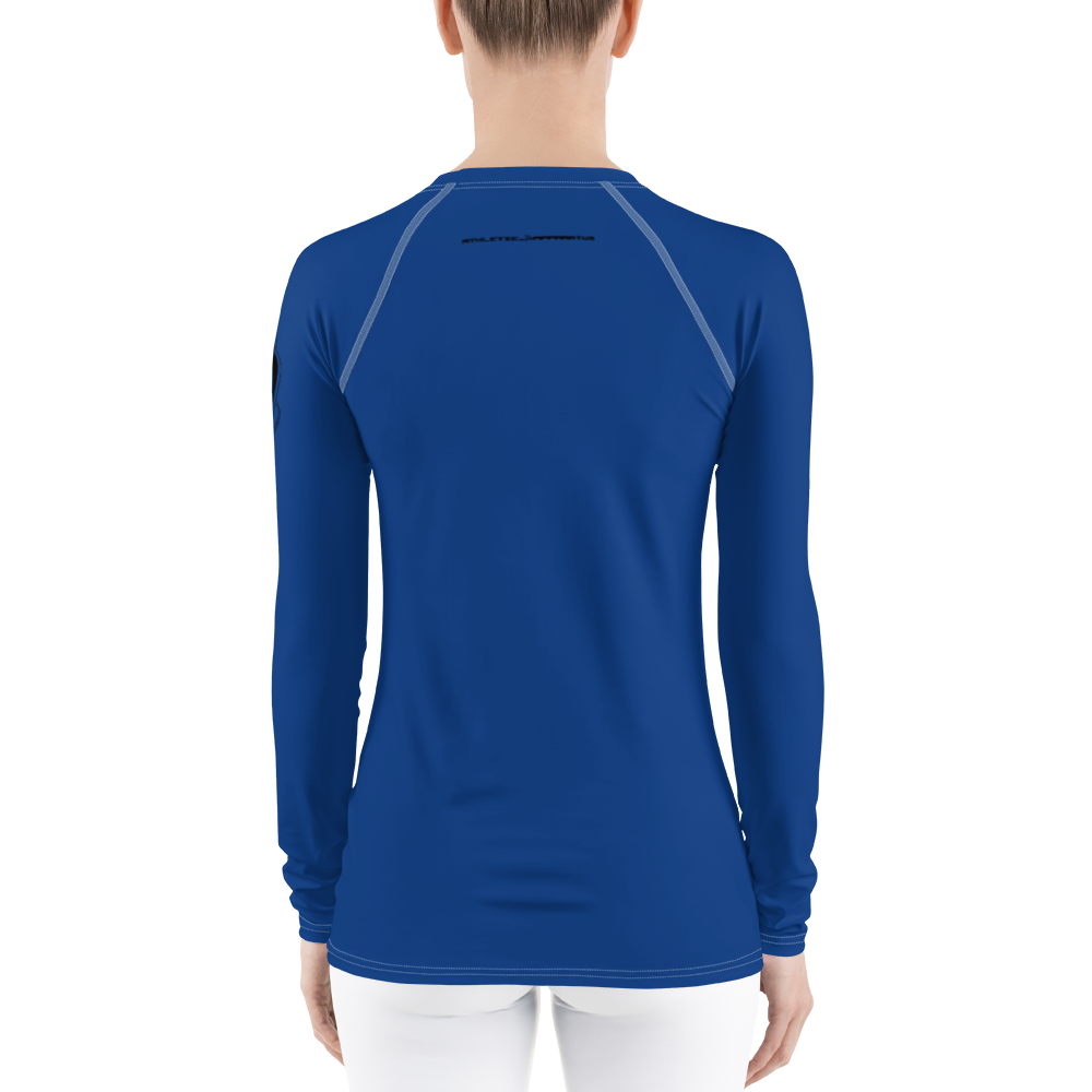 
                      
                        Athletic Apparatus Blue 2 Black logo White Stitch Women's Rash Guard - Athletic Apparatus
                      
                    