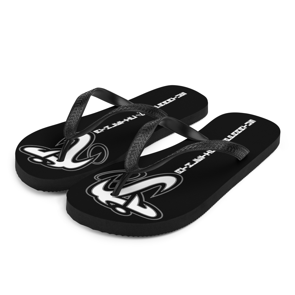 Athletic Apparatus Black White logo Flip-Flops - Athletic Apparatus