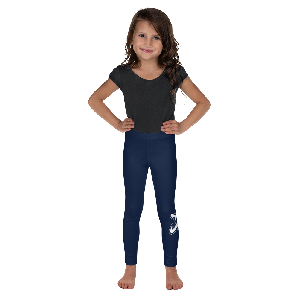 Athletic Apparatus Navy Blue White logo V3 Kid's Leggings - Athletic Apparatus