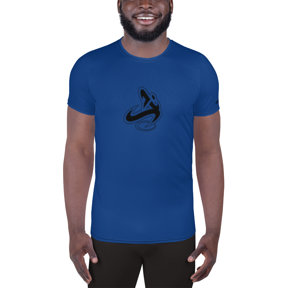 Athletic Apparatus Blue 2 Black logo Men's Athletic T-shirt - Athletic Apparatus