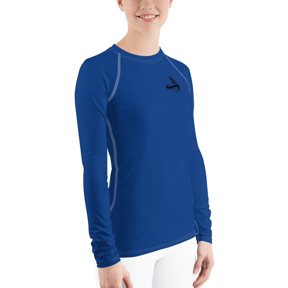 
                      
                        Athletic Apparatus Blue 2 Black logo White Stitch Women's Rash Guard - Athletic Apparatus
                      
                    