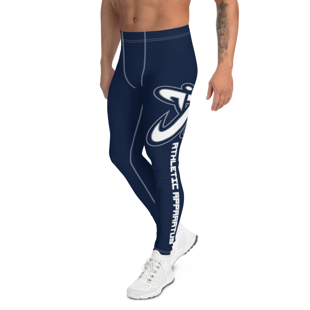 
                      
                        Athletic Apparatus Navy White logo White Stitch V2 Men's Leggings - Athletic Apparatus
                      
                    