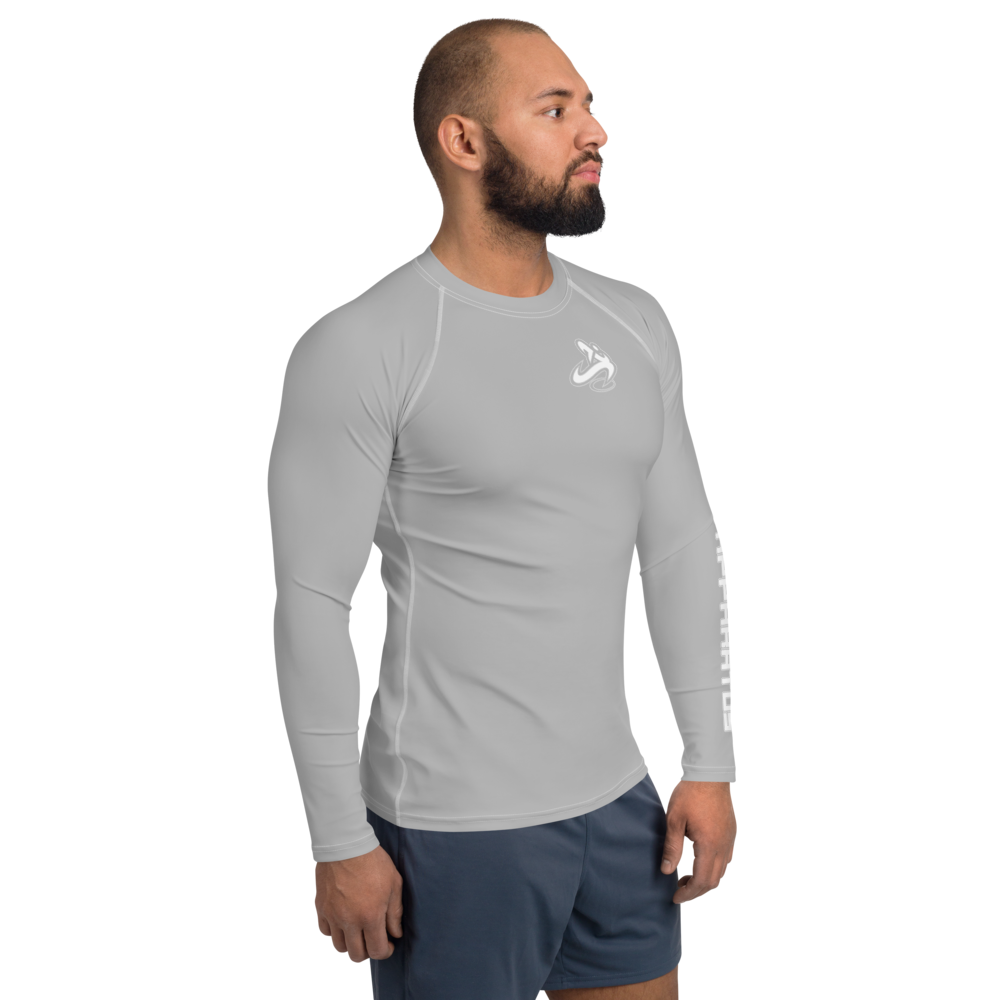 
                      
                        Athletic Apparatus Grey 2 White logo White stitch Men's Rash Guard - Athletic Apparatus
                      
                    