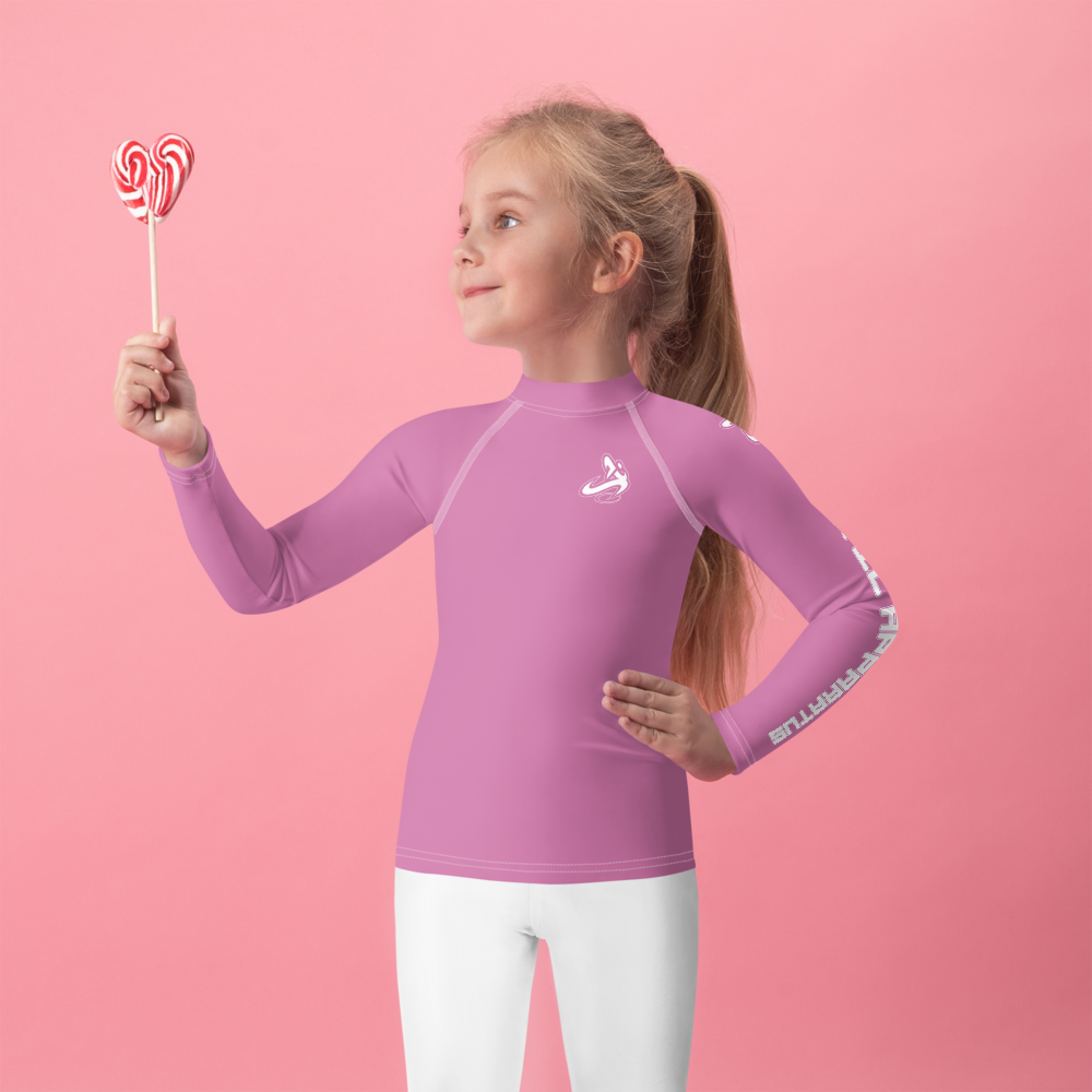 
                      
                        Athletic Apparatus Pink 1 White logo White stitch Kids Rash Guard - Athletic Apparatus
                      
                    