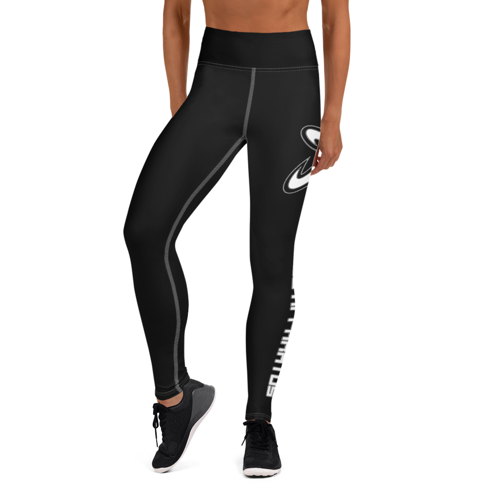 Athletic Apparatus Black White logo White stitch V2 Yoga Leggings - Athletic Apparatus