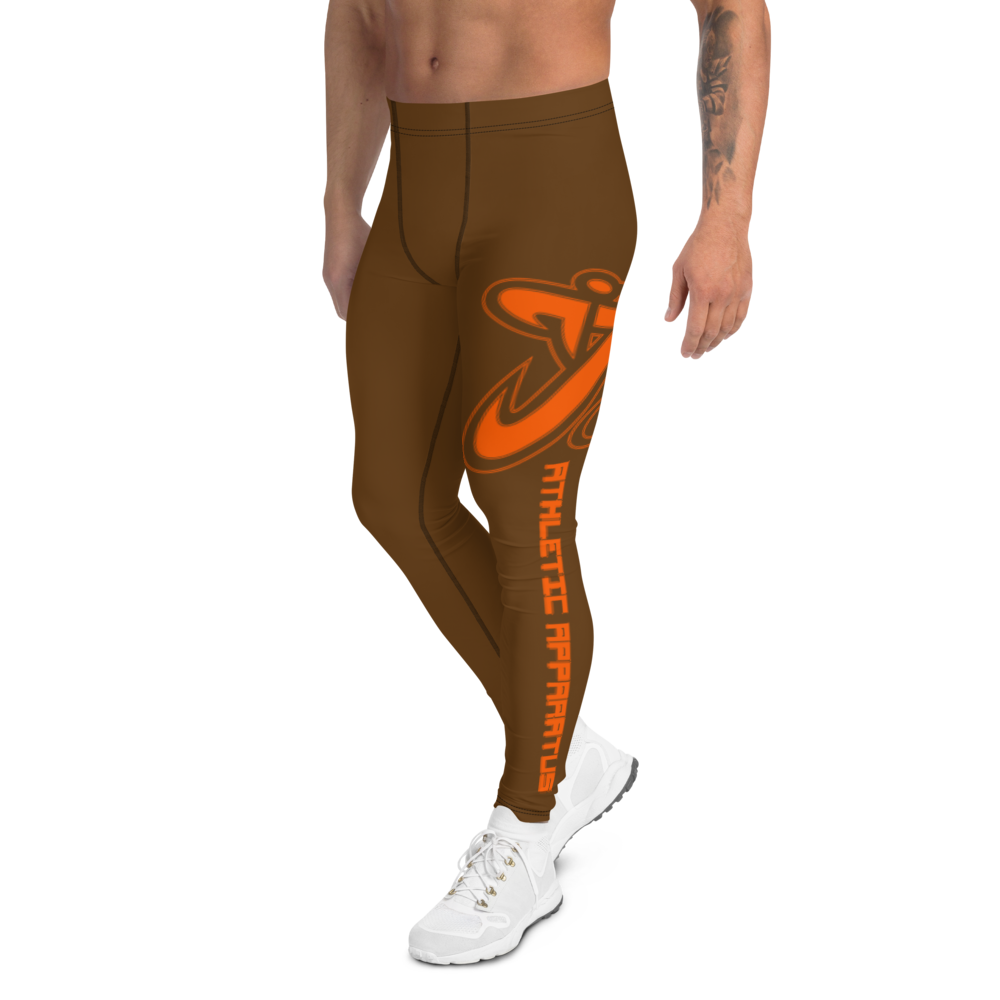 Athletic Apparatus Brown Orange 2 logo V2 Men's Leggings - Athletic Apparatus