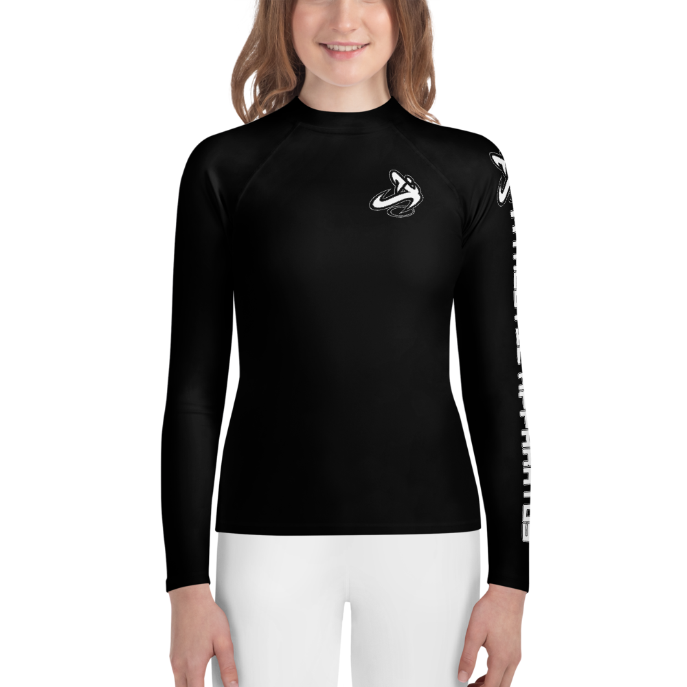 Athletic Apparatus Black White logo Youth Rash Guard - Athletic Apparatus