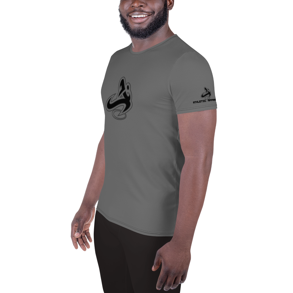 Athletic Apparatus Grey Black logo Men's Athletic T-shirt - Athletic Apparatus