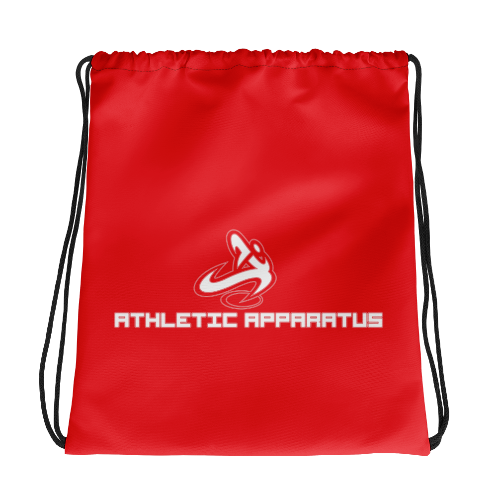 Athletic Apparatus Red 1 White Logo V1 Drawstring bag - Athletic Apparatus