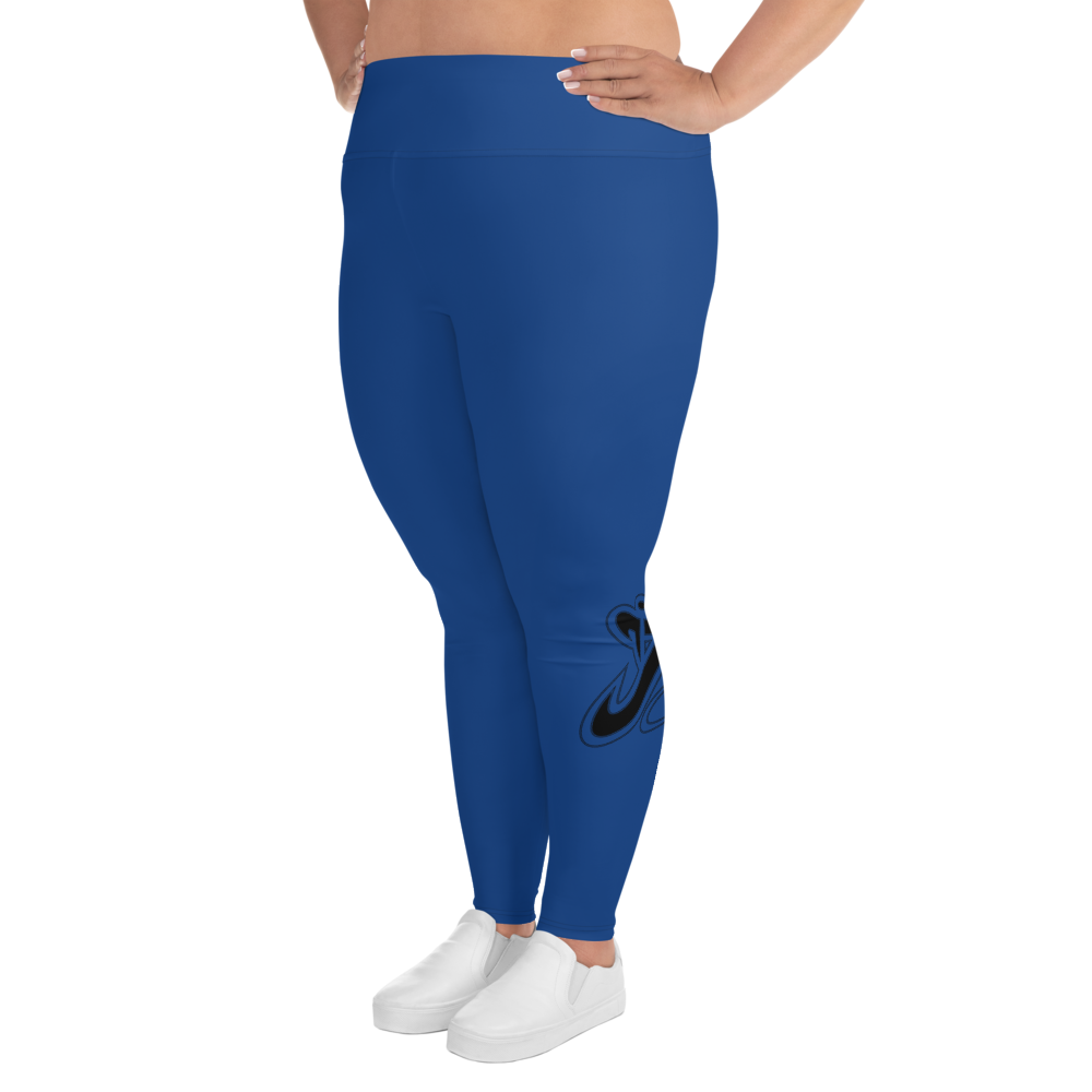 Athletic Apparatus Blue 2 Black logo V3 Plus Size Leggings - Athletic Apparatus