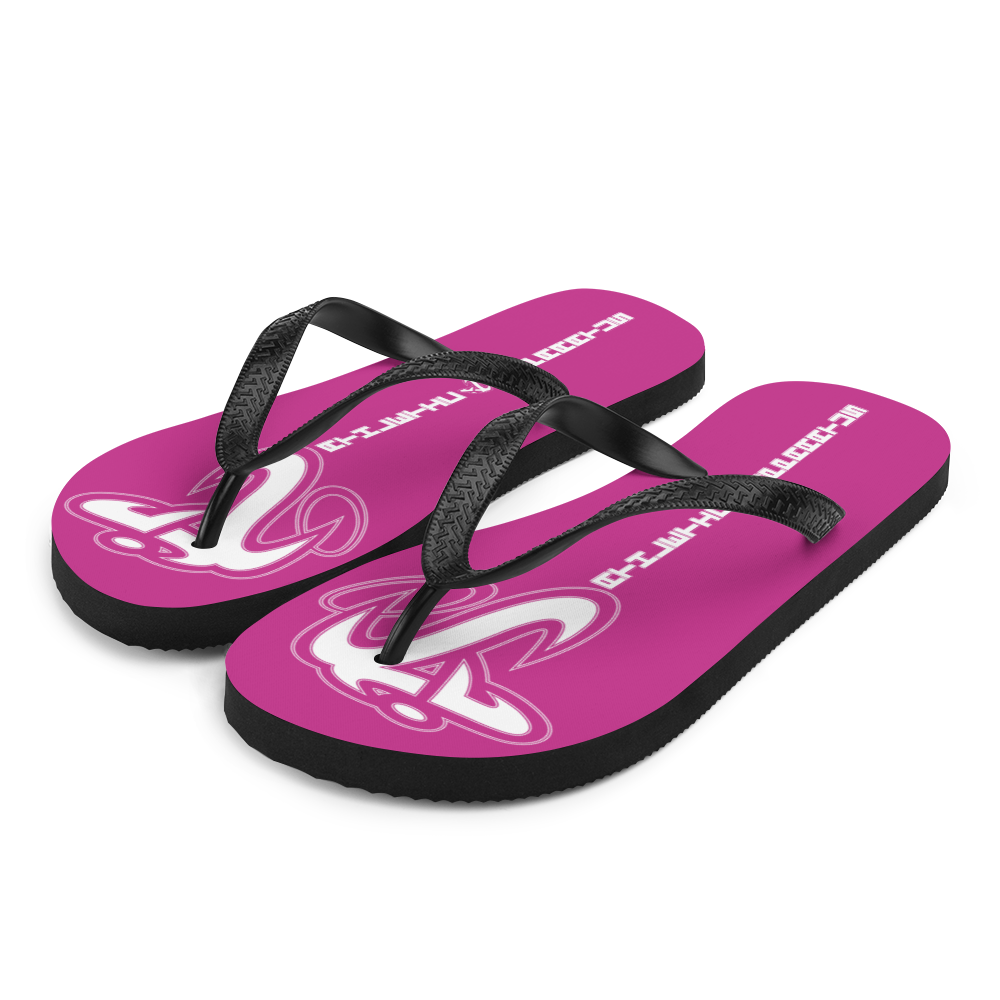 Athletic Apparatus Pink White logo Flip-Flops - Athletic Apparatus