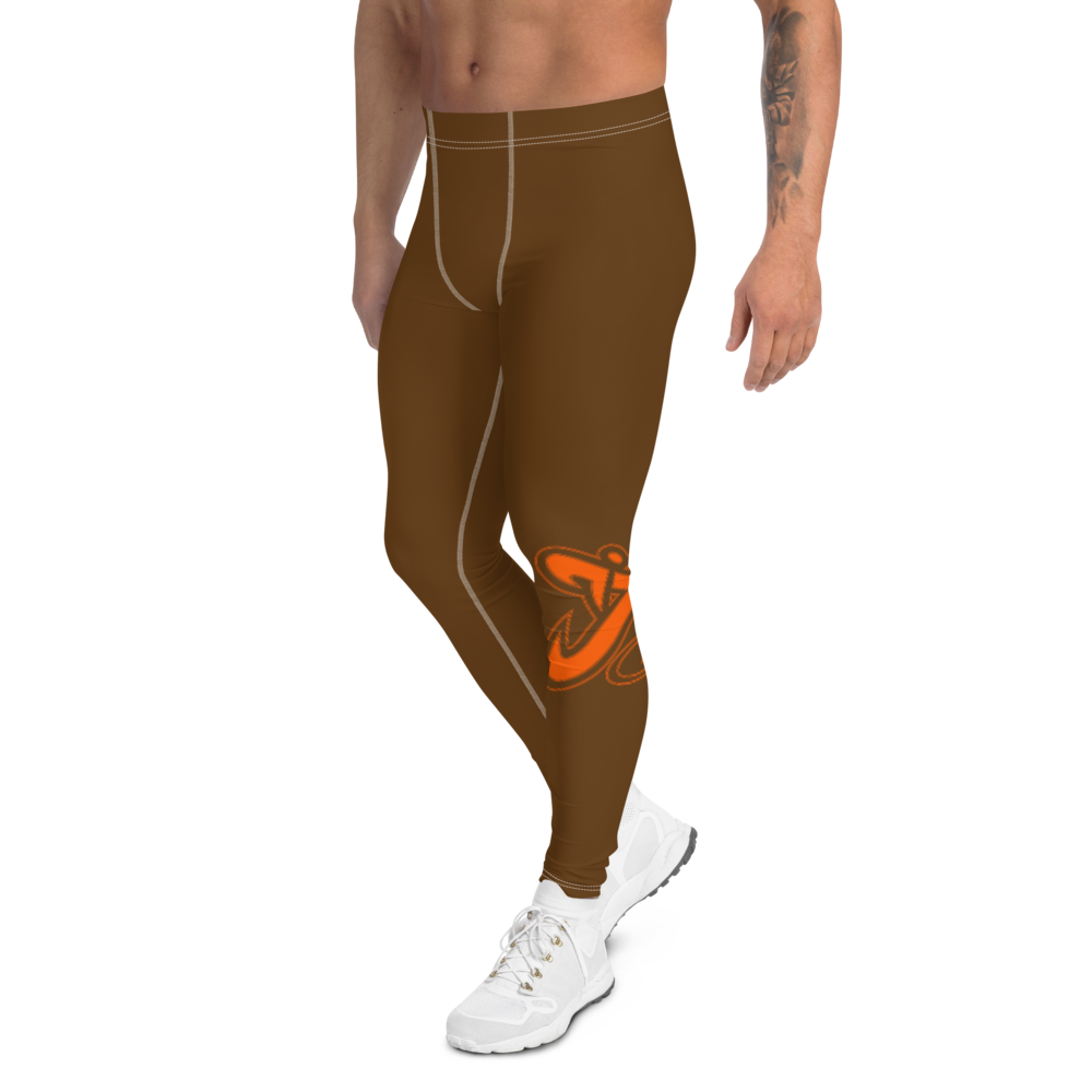 Athletic Apparatus Brown Orange 2 logo White stitch V3 Men's Leggings - Athletic Apparatus