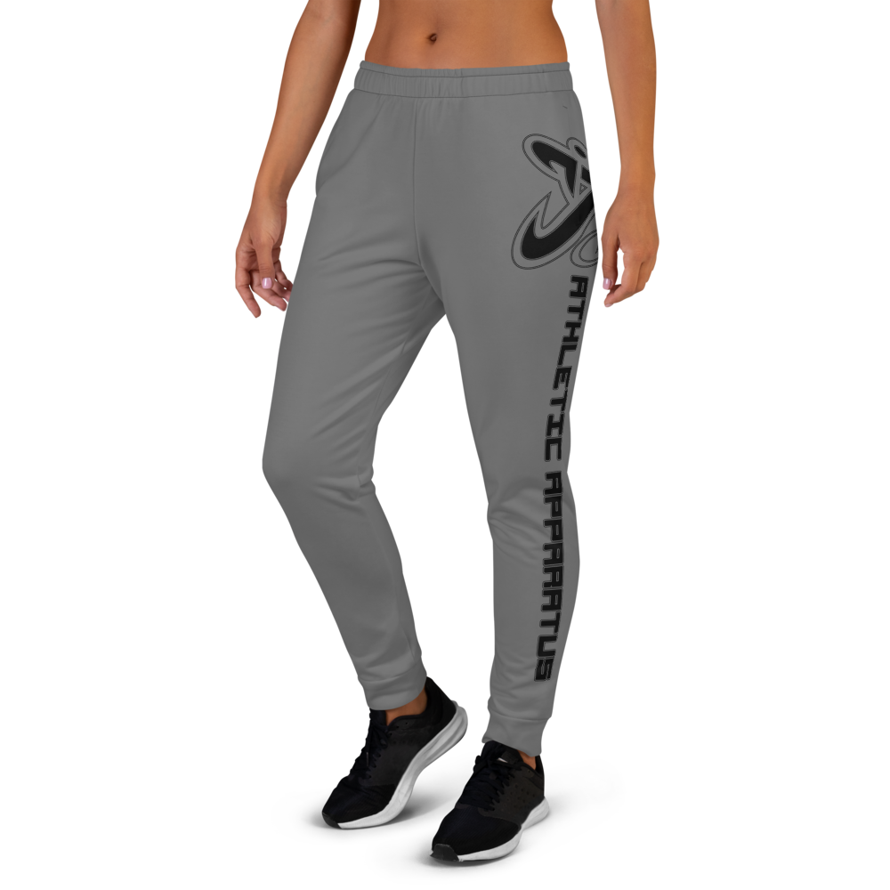 Athletic Apparatus Grey Black Logo Women's Joggers - Athletic Apparatus