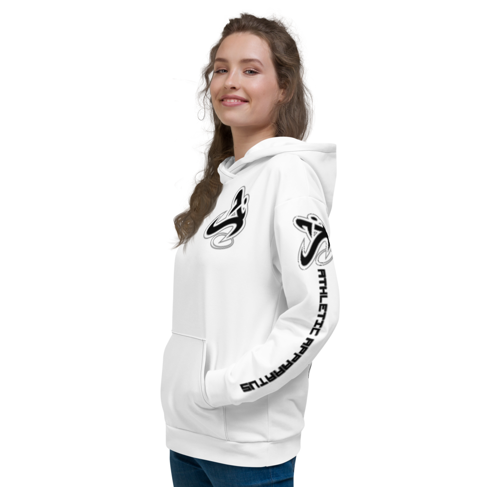 
                      
                        Athletic Apparatus White Black Logo Unisex Hoodie - Athletic Apparatus
                      
                    