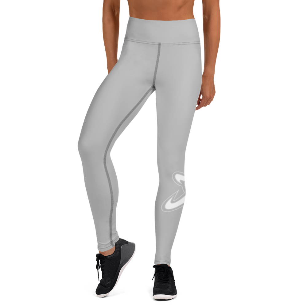 Athletic Apparatus Grey 2 White logo V3 Yoga Leggings - Athletic Apparatus