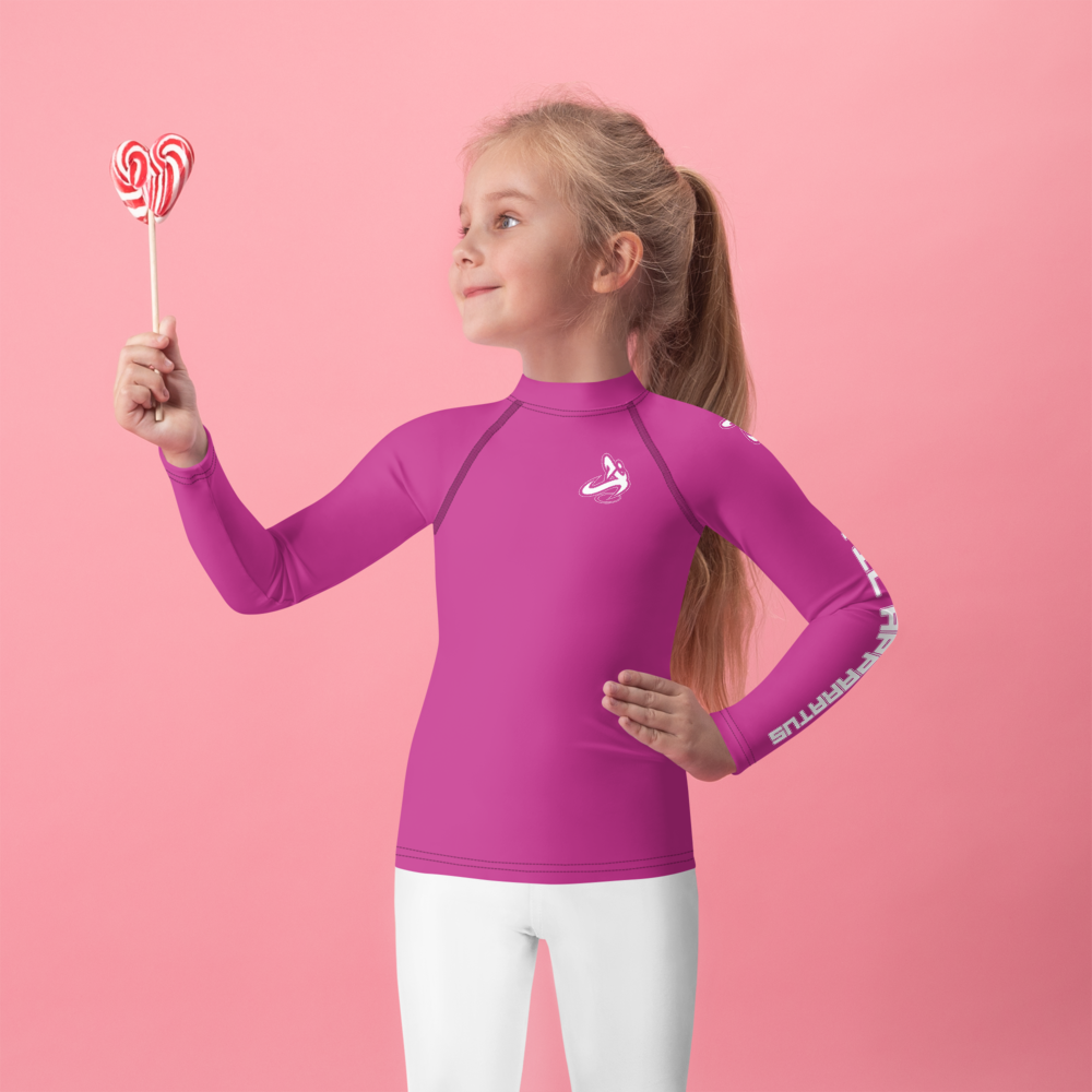 
                      
                        Athletic Apparatus Pink White logo Kids Rash Guard - Athletic Apparatus
                      
                    