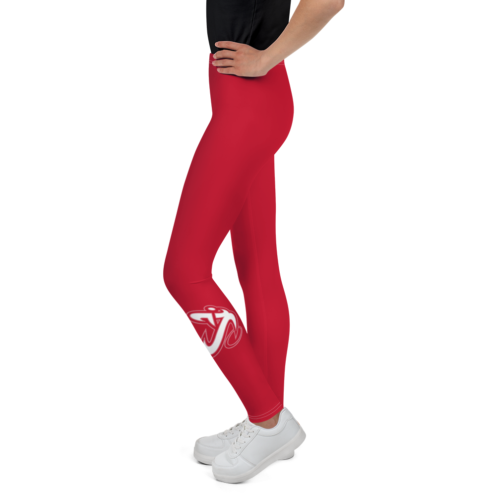 Athletic Apparatus Red White logo White stitch V3 Youth Leggings - Athletic Apparatus
