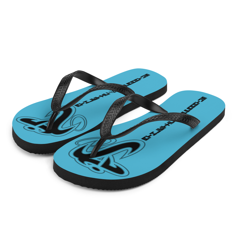 Athletic Apparatus Blue 7 Black logo Flip-Flops - Athletic Apparatus