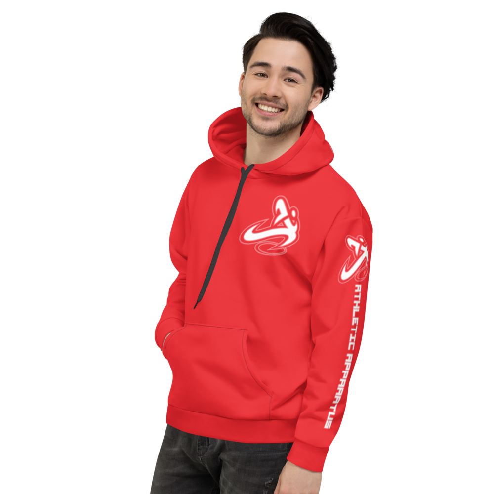 
                      
                        Athletic Apparatus Red 1 White Logo Unisex Hoodie - Athletic Apparatus
                      
                    