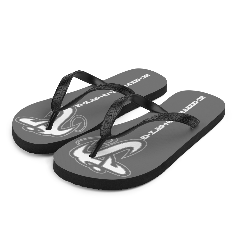 Athletic Apparatus Grey White logo Flip-Flops - Athletic Apparatus