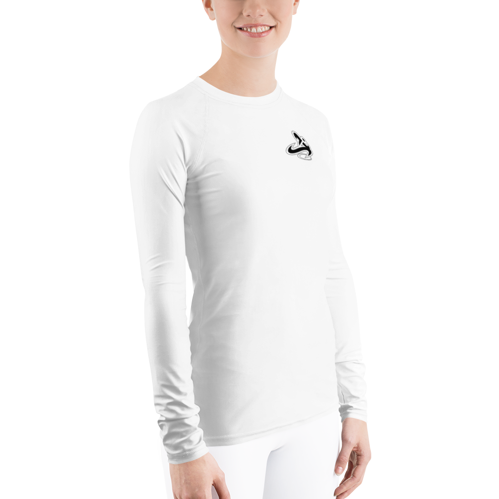 
                      
                        Athletic Apparatus White Black logo White stitch Women's Rash Guard - Athletic Apparatus
                      
                    