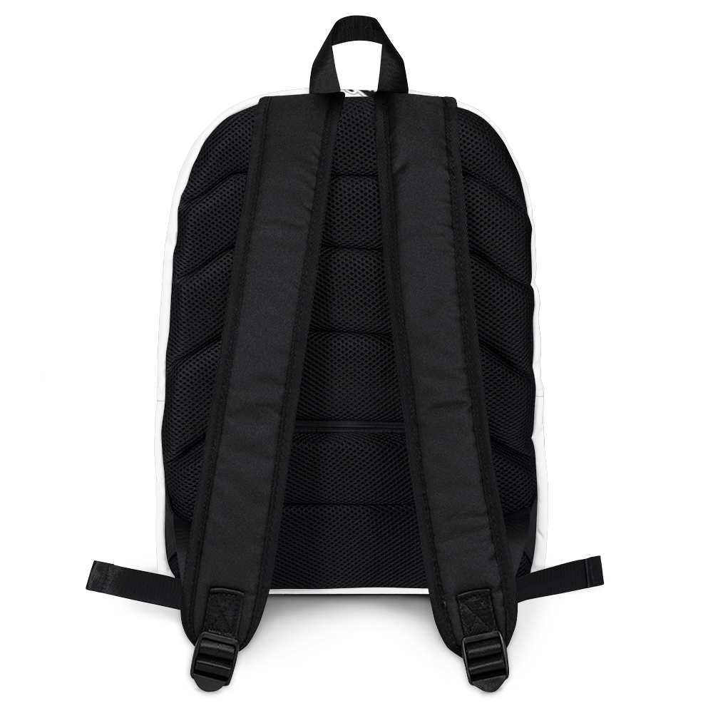 Athletic Apparatus White Black logo Backpack - Athletic Apparatus