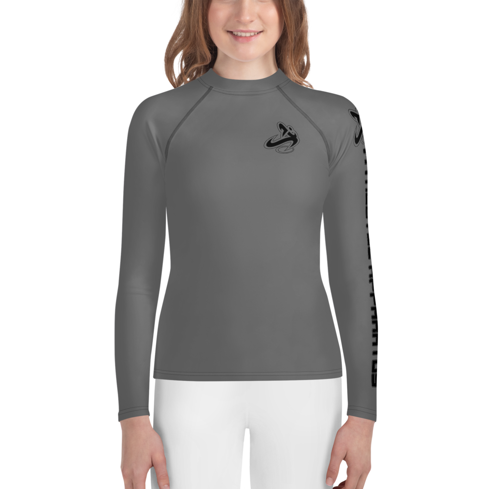 Athletic Apparatus Grey Black logo Youth Rash Guard - Athletic Apparatus