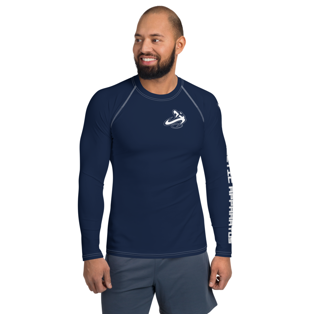 
                      
                        Athletic Apparatus Navy White logo White stitch Men's Rash Guard - Athletic Apparatus
                      
                    