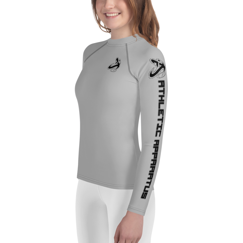 
                      
                        Athletic Apparatus Grey 2 Black logo Youth Rash Guard - Athletic Apparatus
                      
                    