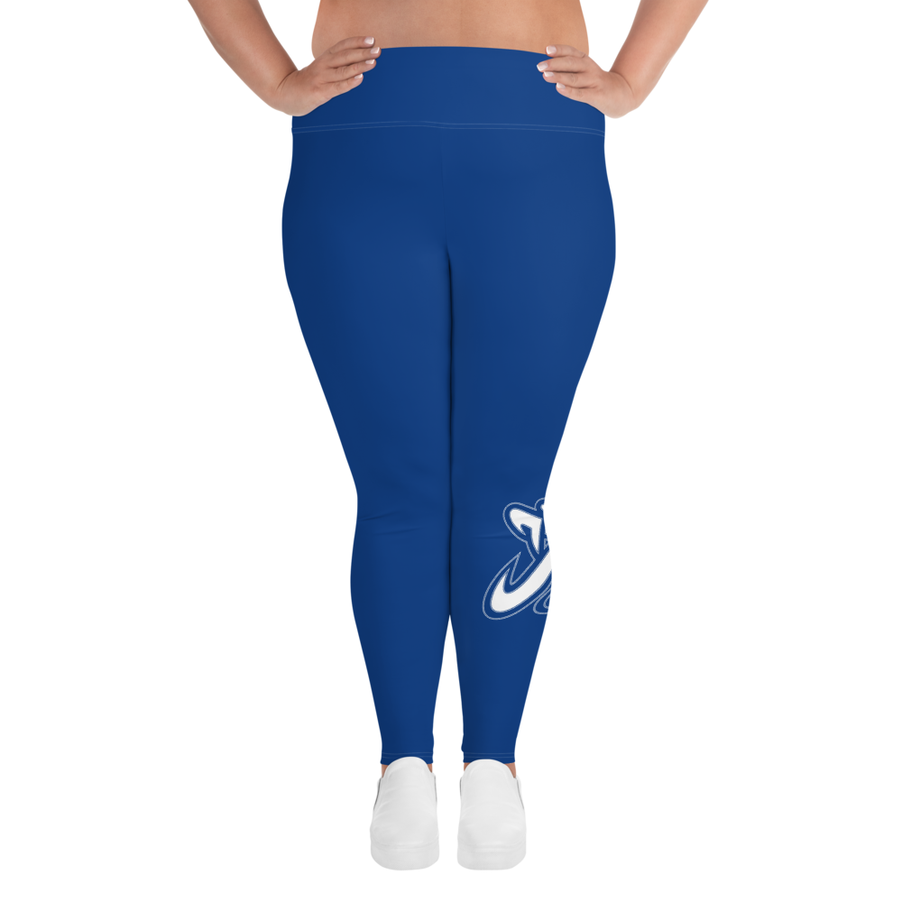 Athletic Apparatus Blue 2 White logo White stitch V3 Plus Size Leggings - Athletic Apparatus