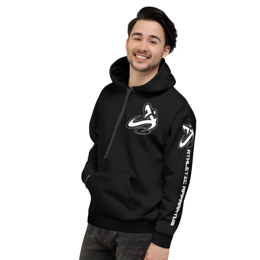 Athletic Apparatus Black White Logo Unisex Hoodie - Athletic Apparatus