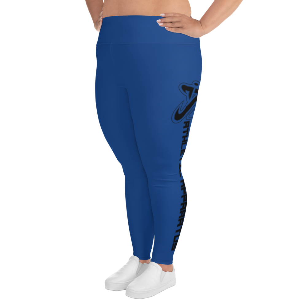 Athletic Apparatus Blue 2 Black logo Plus Size Leggings - Athletic Apparatus