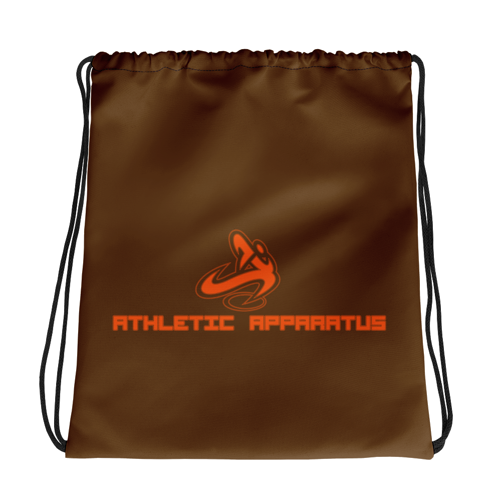 Athletic Apparatus Brown Orange Logo V1 Drawstring bag - Athletic Apparatus