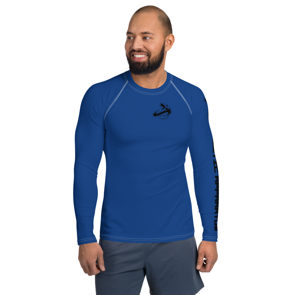 
                      
                        Athletic Apparatus Blue 2 Black Logo White stitch Men's Rash Guard - Athletic Apparatus
                      
                    