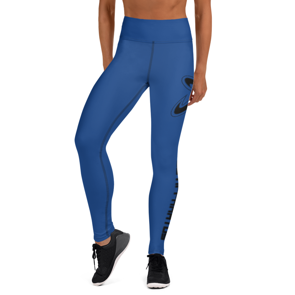 Athletic Apparatus Blue 2 Black Logo Yoga Leggings - Athletic Apparatus