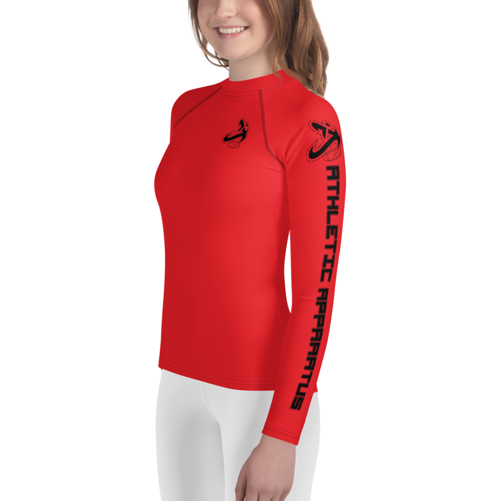 Athletic Apparatus Red 1 Black logo Youth Rash Guard - Athletic Apparatus