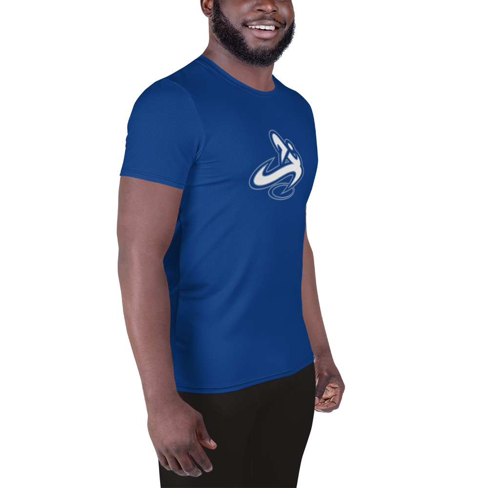 
                      
                        Athletic Apparatus Blue 2 White logo Men's Athletic T-shirt - Athletic Apparatus
                      
                    